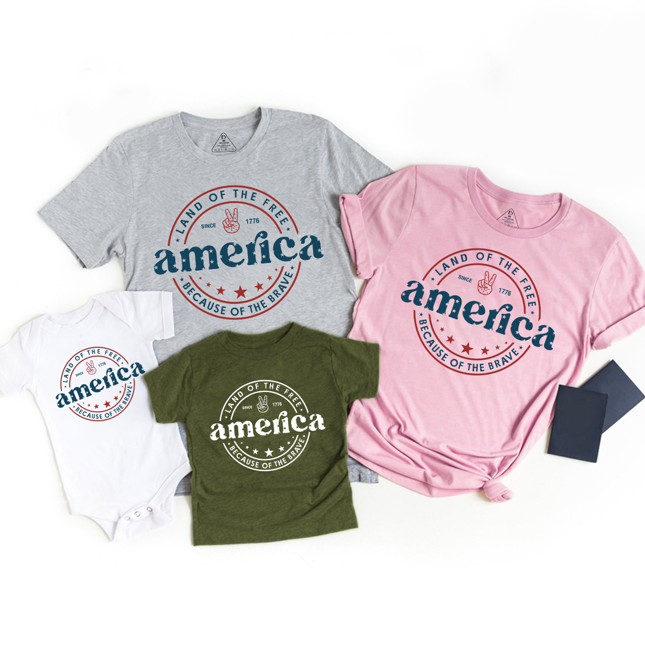 America Land Of The Free Because Of The Brave Family Matching Shirts