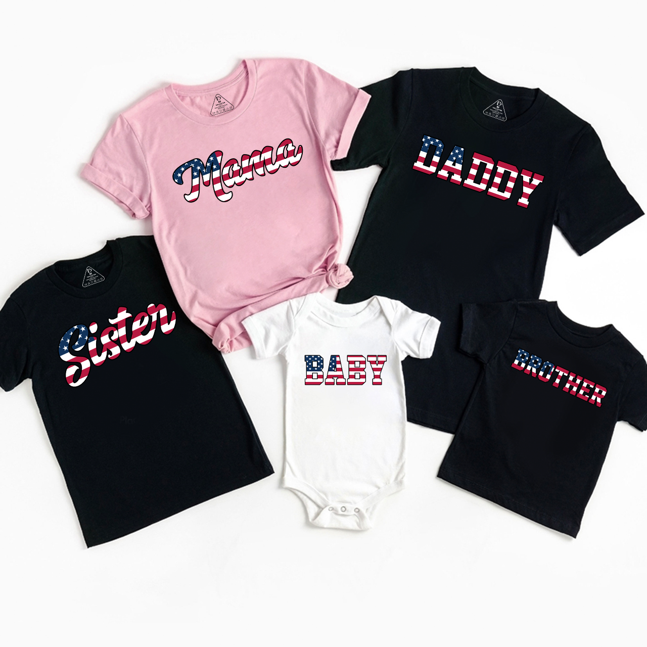 Personalized Patriotic American National Flag Family Shirts Independence Day Family Matching Shirts
