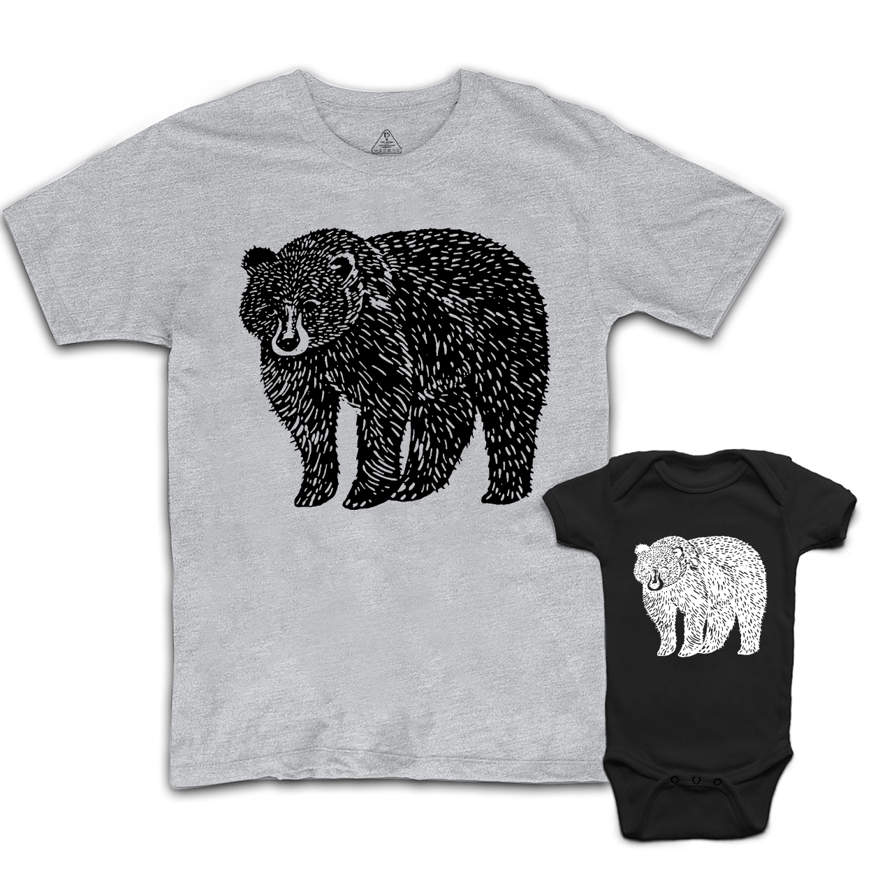 Organic Animal Bear Dad&Me Matching Shirts