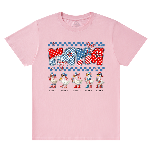 Personalized 4th Of July Mama Goose  T-Shirts
