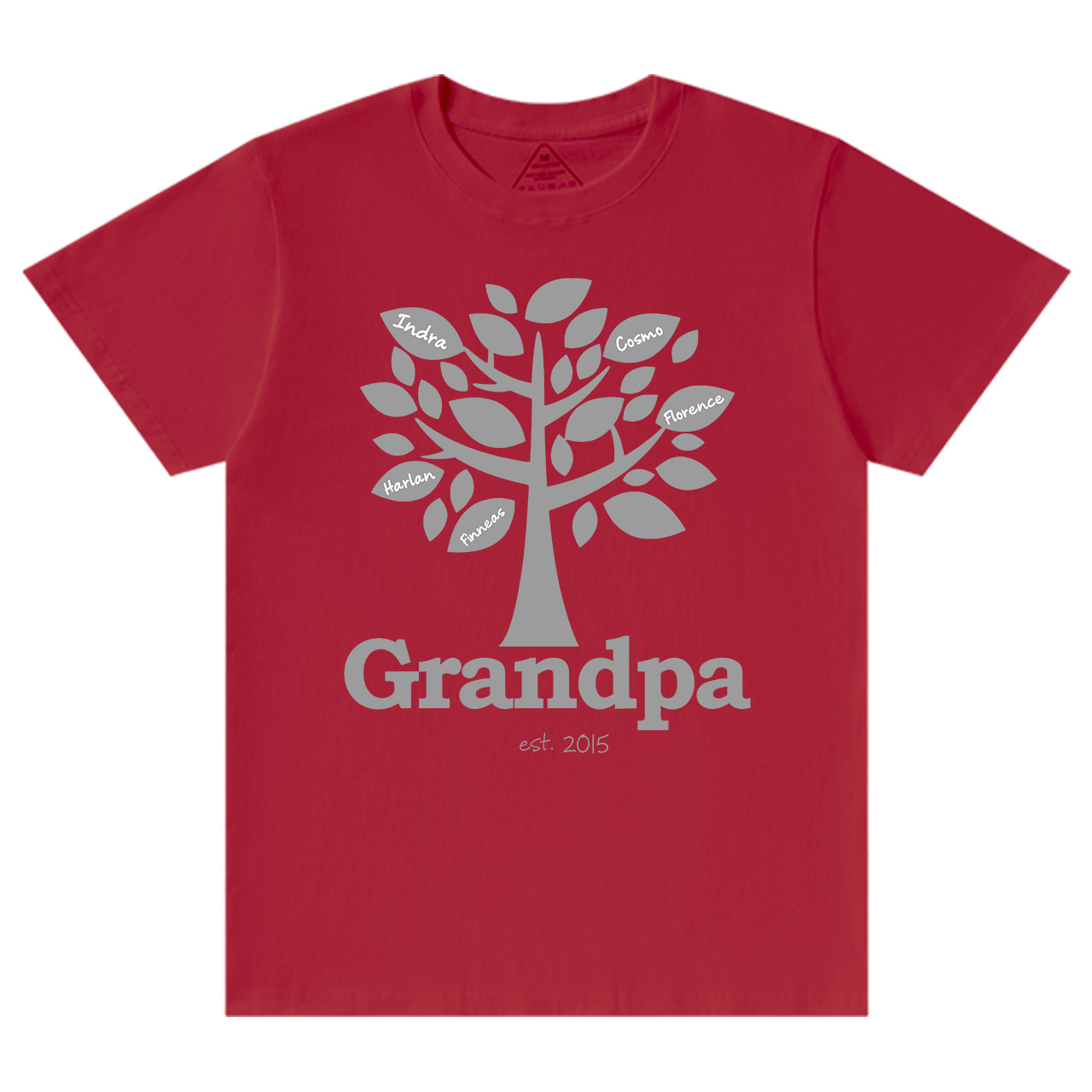 Personalized Family Tree Grandpa Established T-shirt