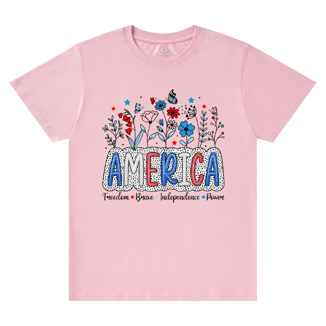 Floral Brushstroke USA Mama T-Shirts