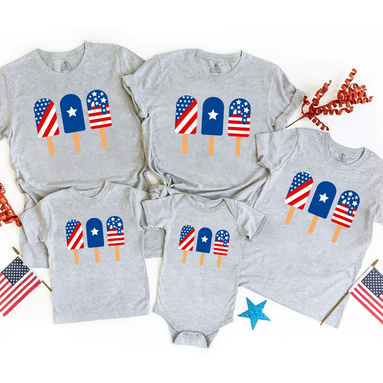 Patriotic 4th Of July Popsicle‘s Family Matching Shirts