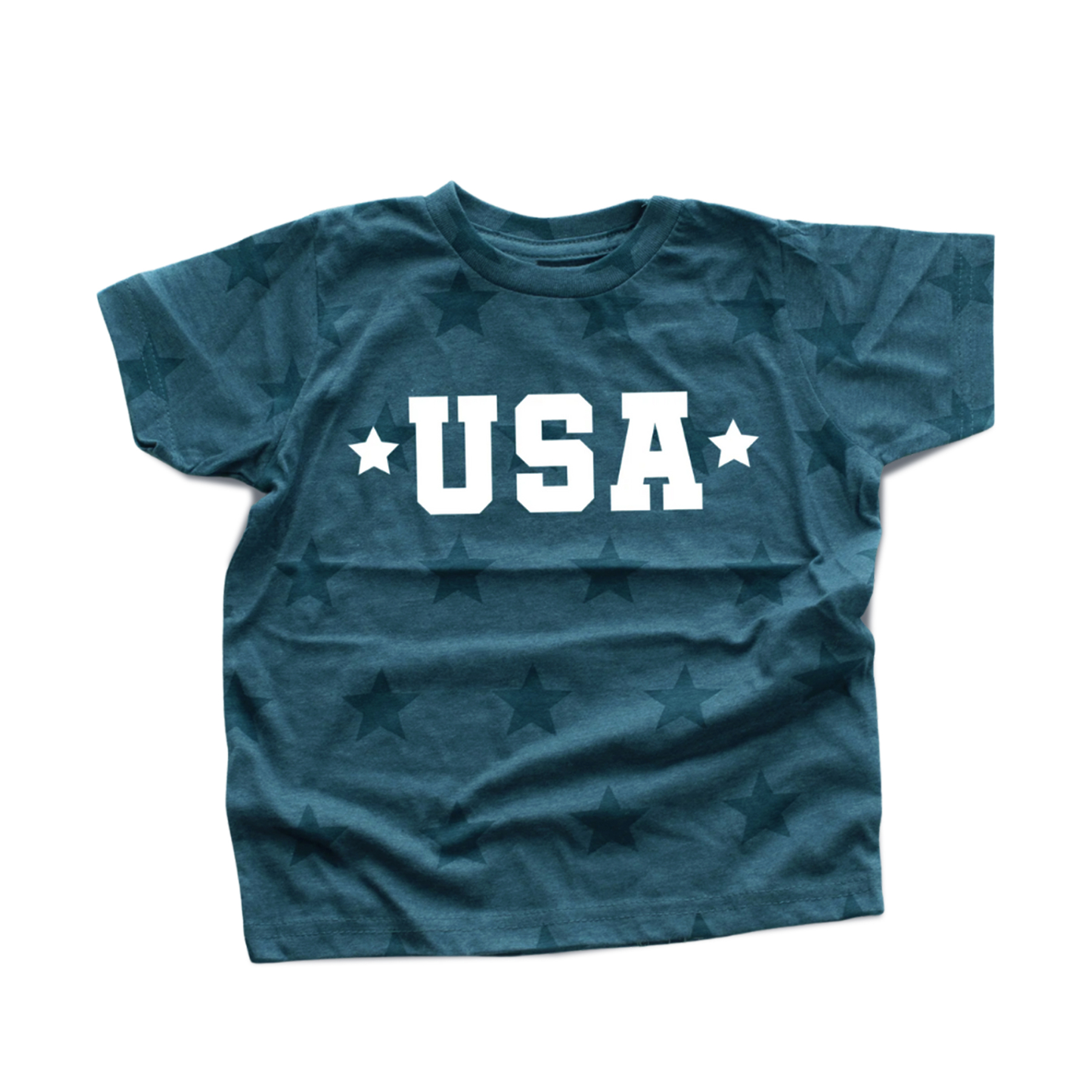 USA (Block Font - Two Stars) Independence Day Family Matching Shirts