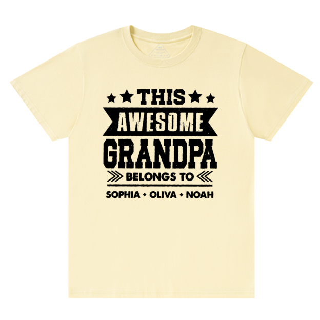 Personalized Grandpa With Kids Names T-shirt