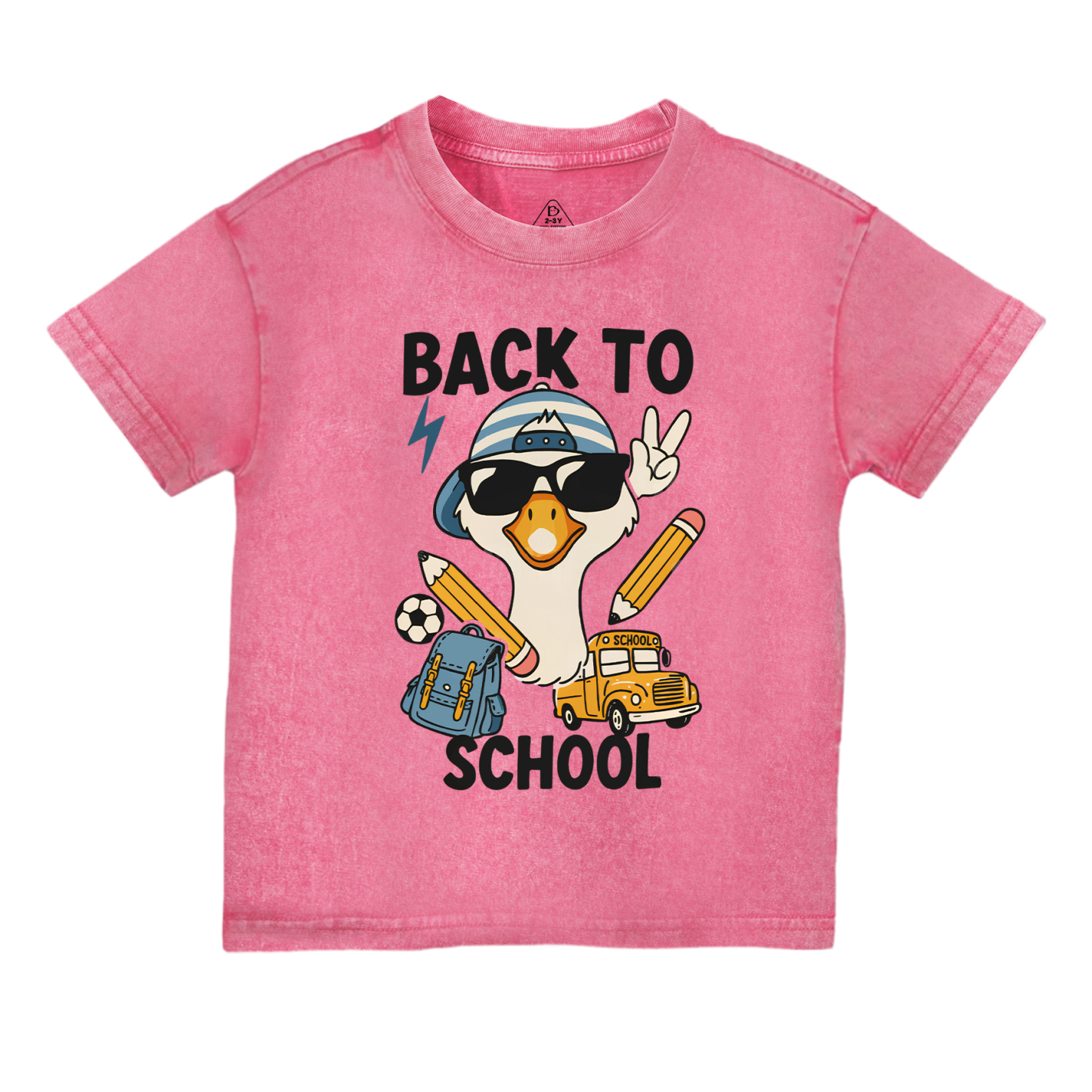 Back To School Goose Toddler&Kids Washed Tees