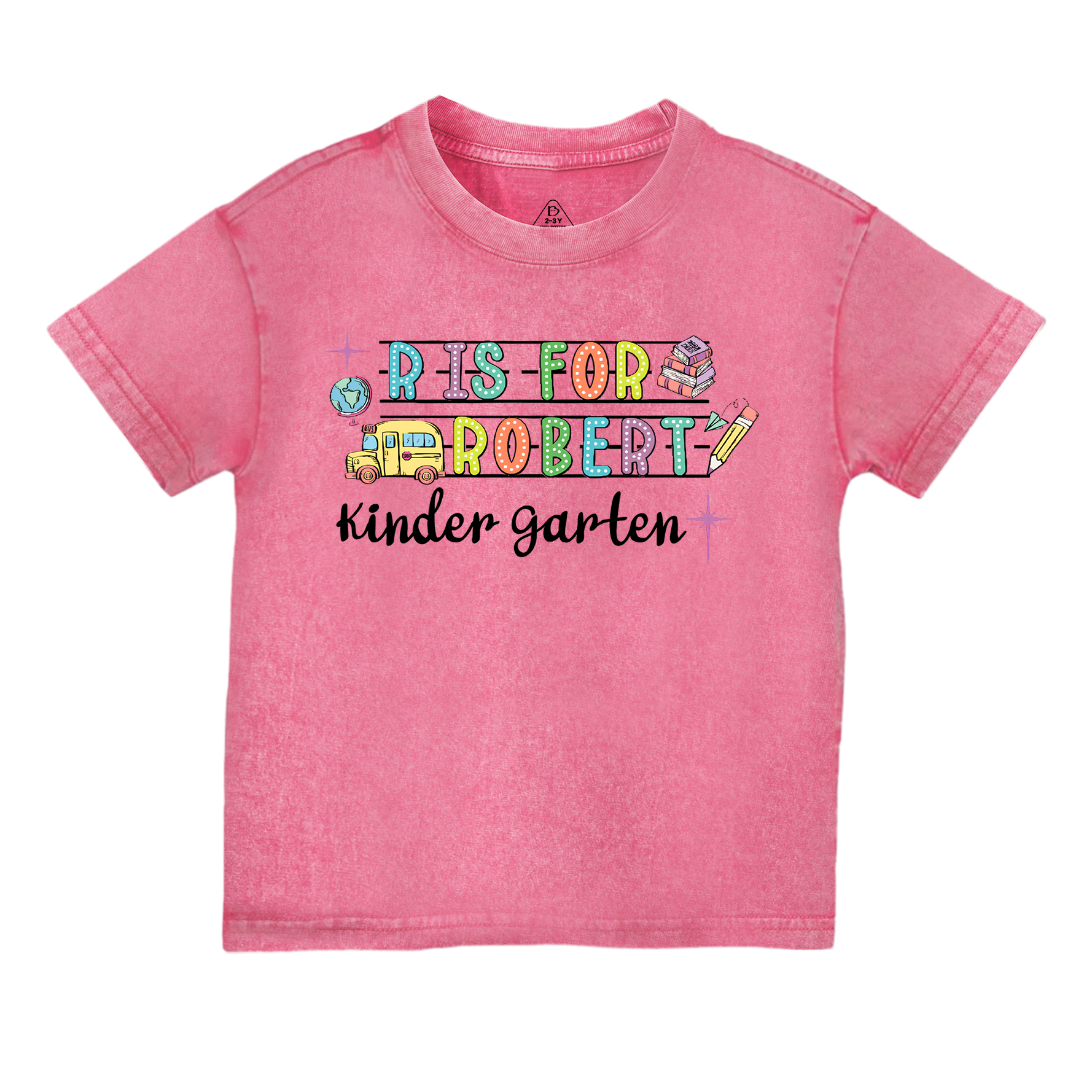 Personalized Alphabet Back To School Toddler&Kids Washed Tees