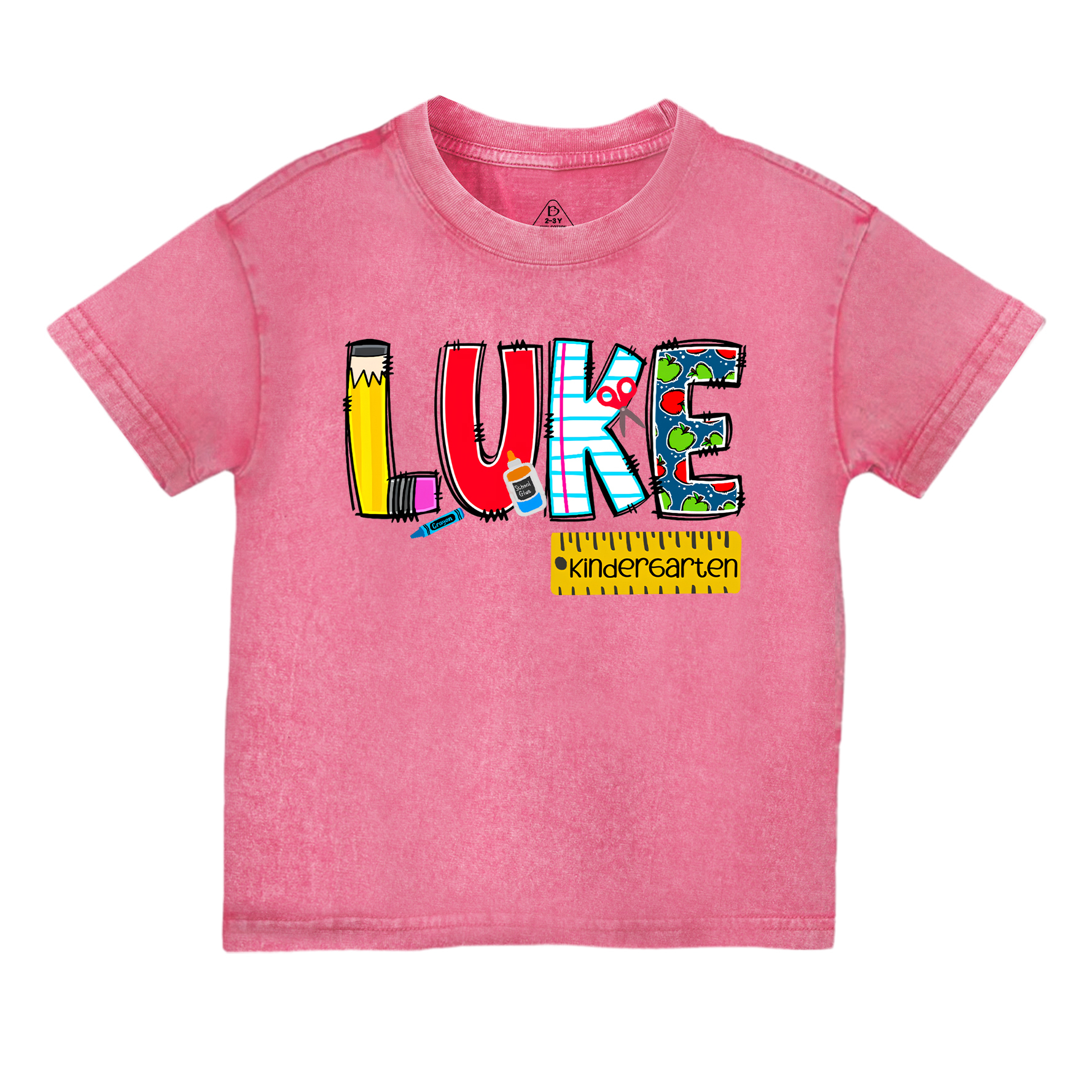 Personalized Alphabet Toddler&Kids Washed Tees