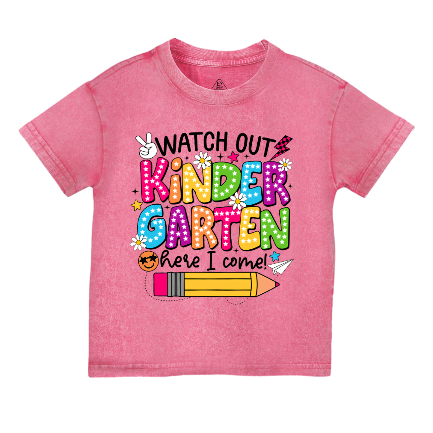 Personalized Watch Out Kindergarten Here I Come Toddler&Kids Washed Tees