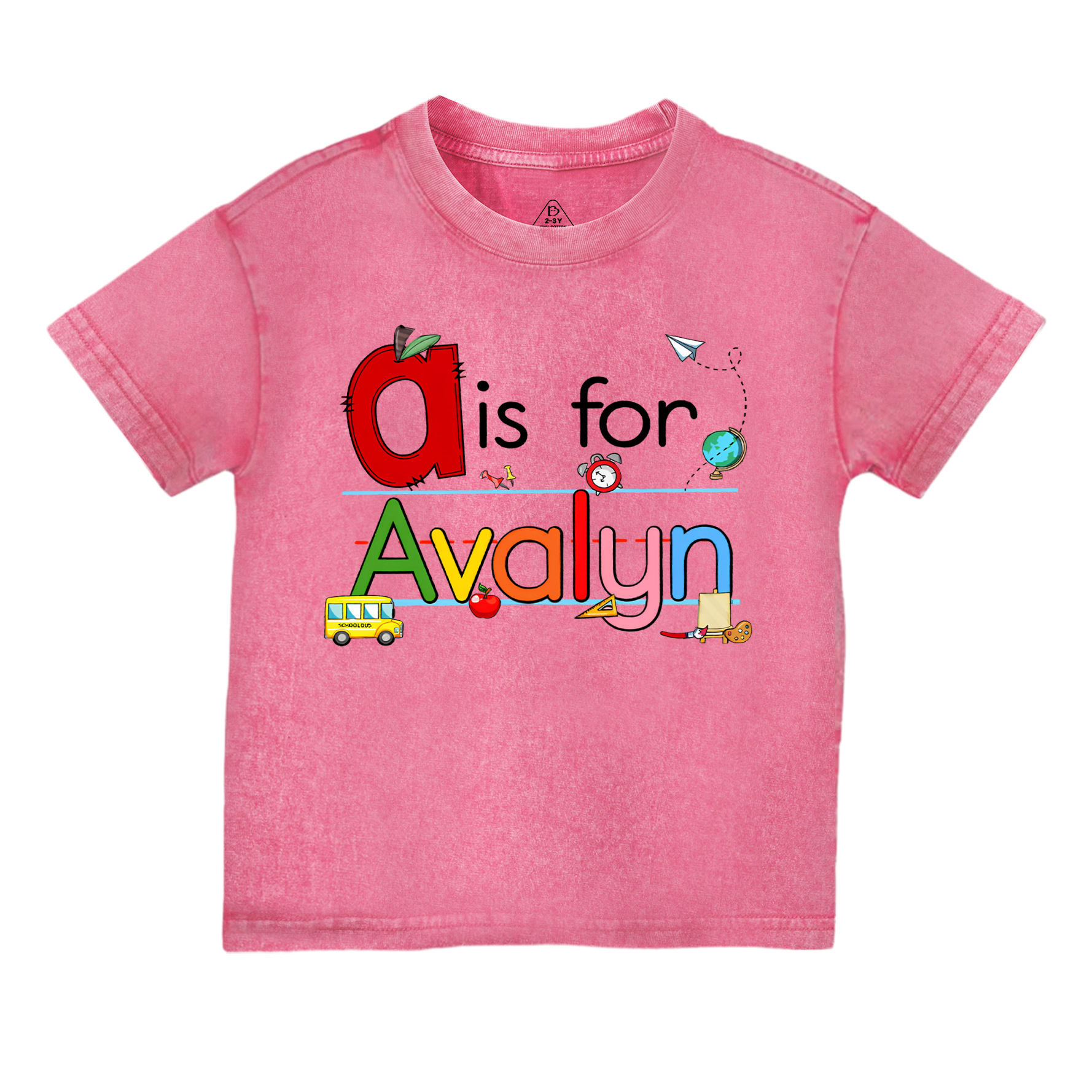 Personalized Color Name Toddler&Kids Washed Tees