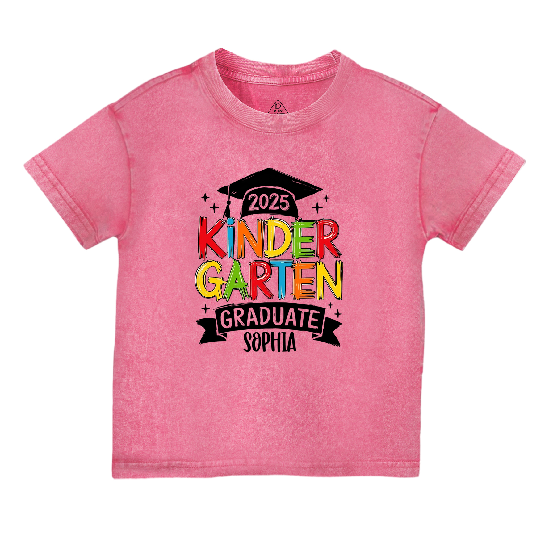 Personalized Kindergarten Graduation Toddler&Kids Washed Tees