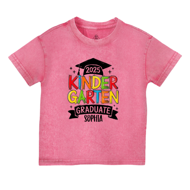 Personalized Kindergarten Graduation Toddler&Kids Washed Tees