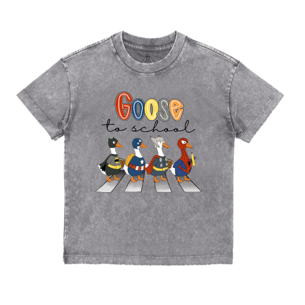 Goose To School Toddler&Kids Washed Tees