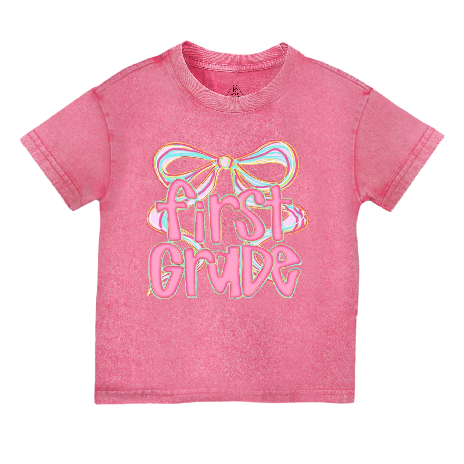 Personalized Bow Grade Toddler&Kids Washed Tees
