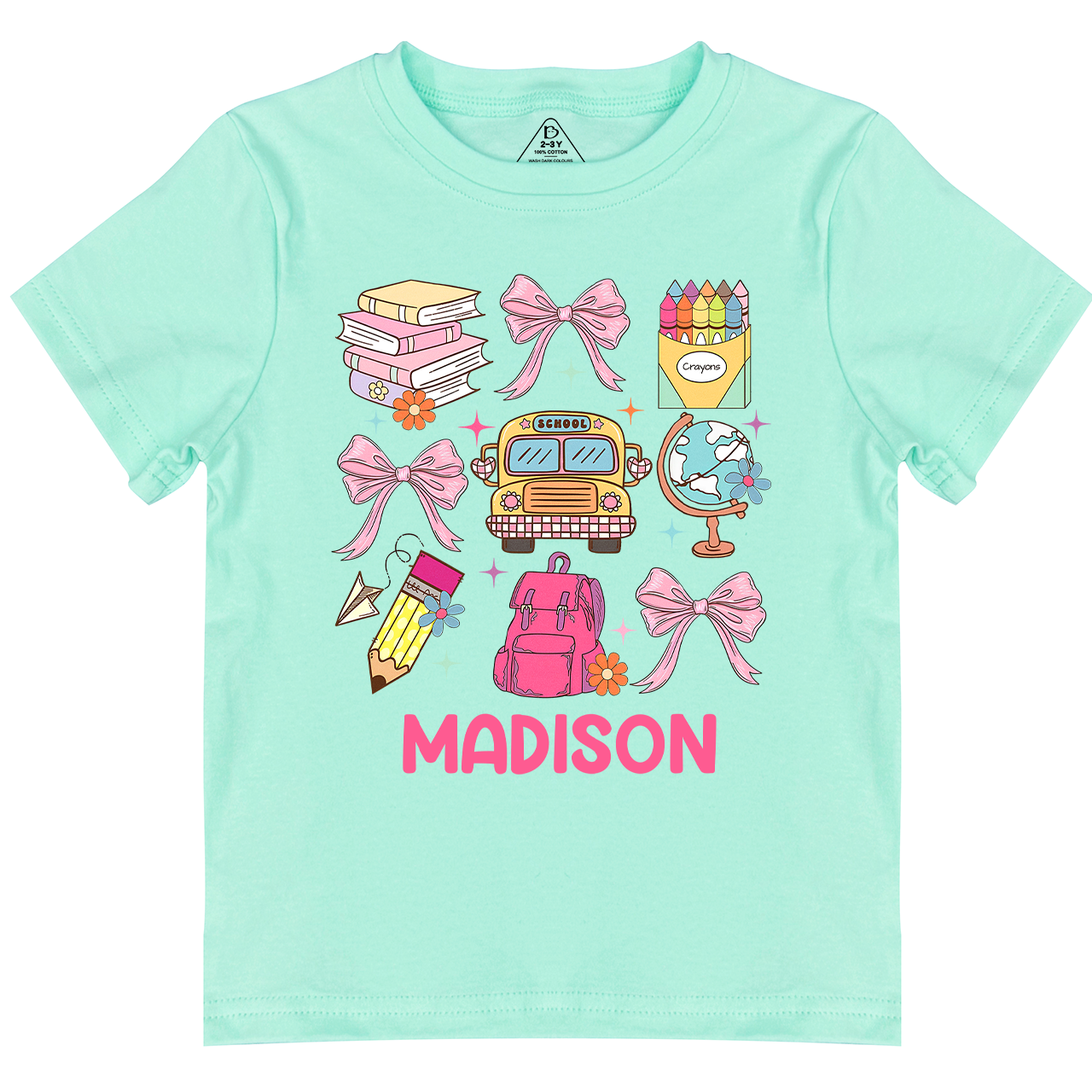 Bow Stationery Back To School Toddler&Kids Tees 