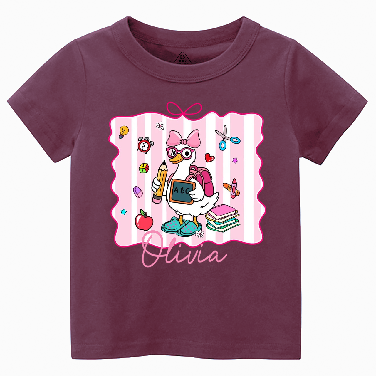 Personalized Boy Girl School Goose Toddler&Kid's Tees Beepumpkin