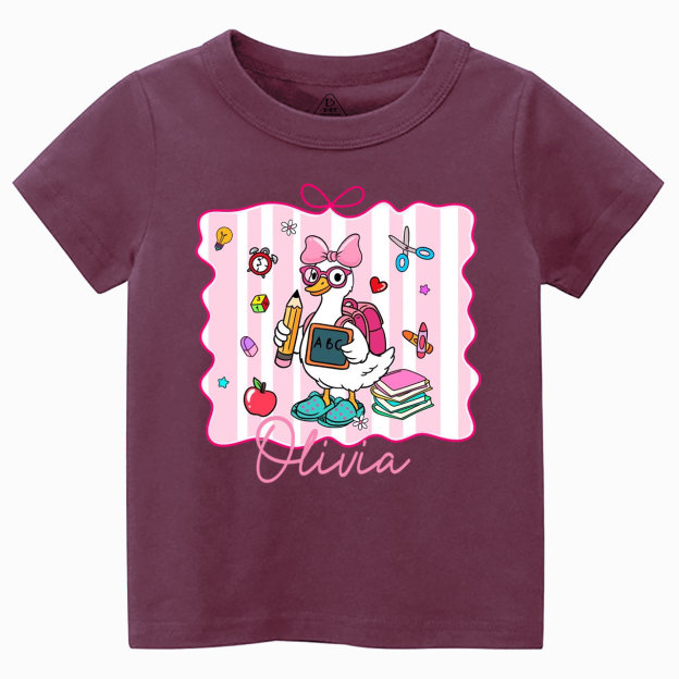 Personalized Boy Girl School Goose Toddler&Kid's Tees Beepumpkin