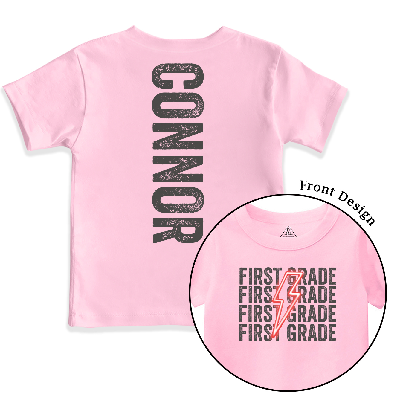 Personalized Lightning Kid Name Toddler&Kid's Tees Beepumpkin