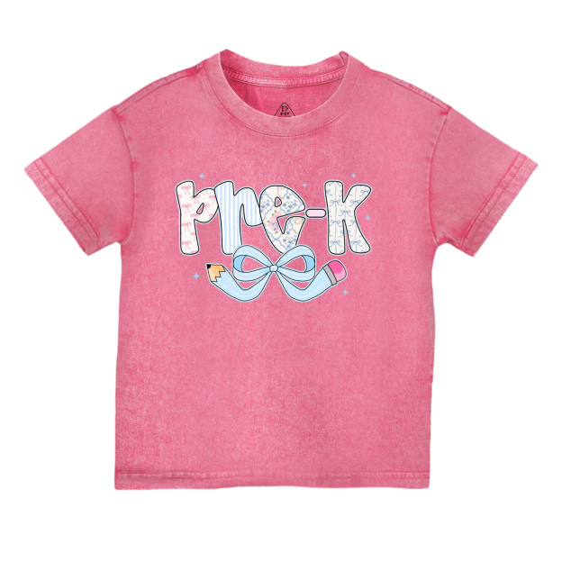 Personalized Pencil bow Grades Toddler&Kids Washed Tees