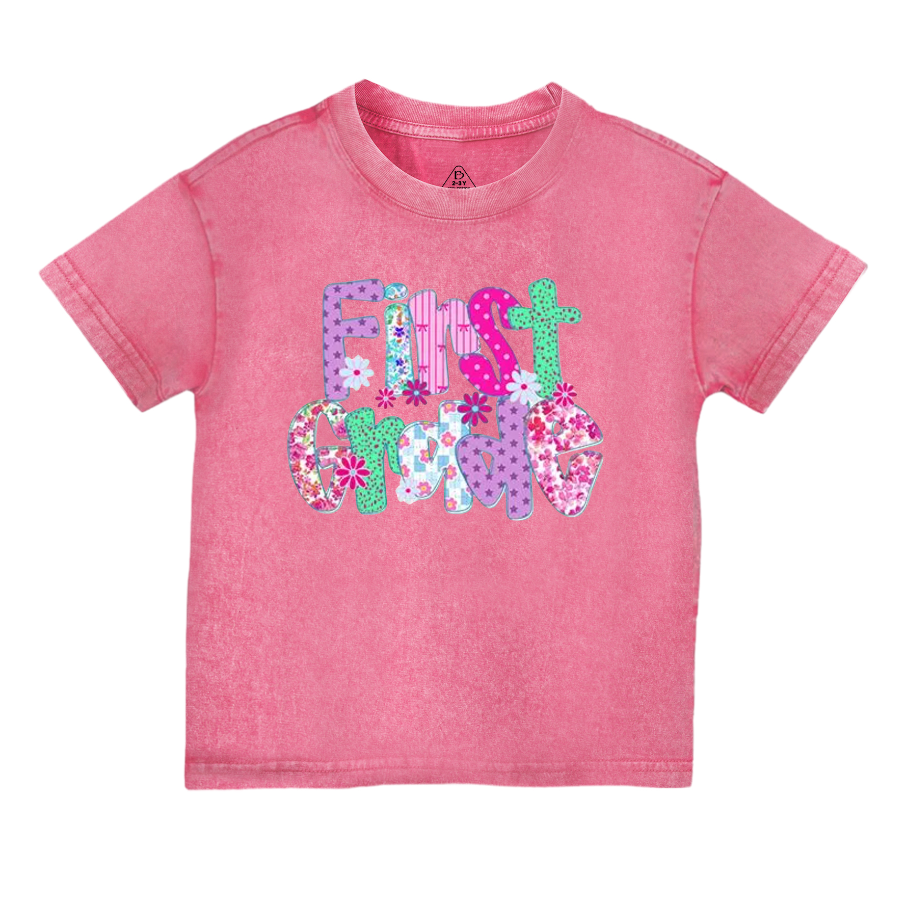 Personalized Floral Fun Toddler&Kids Washed Tees