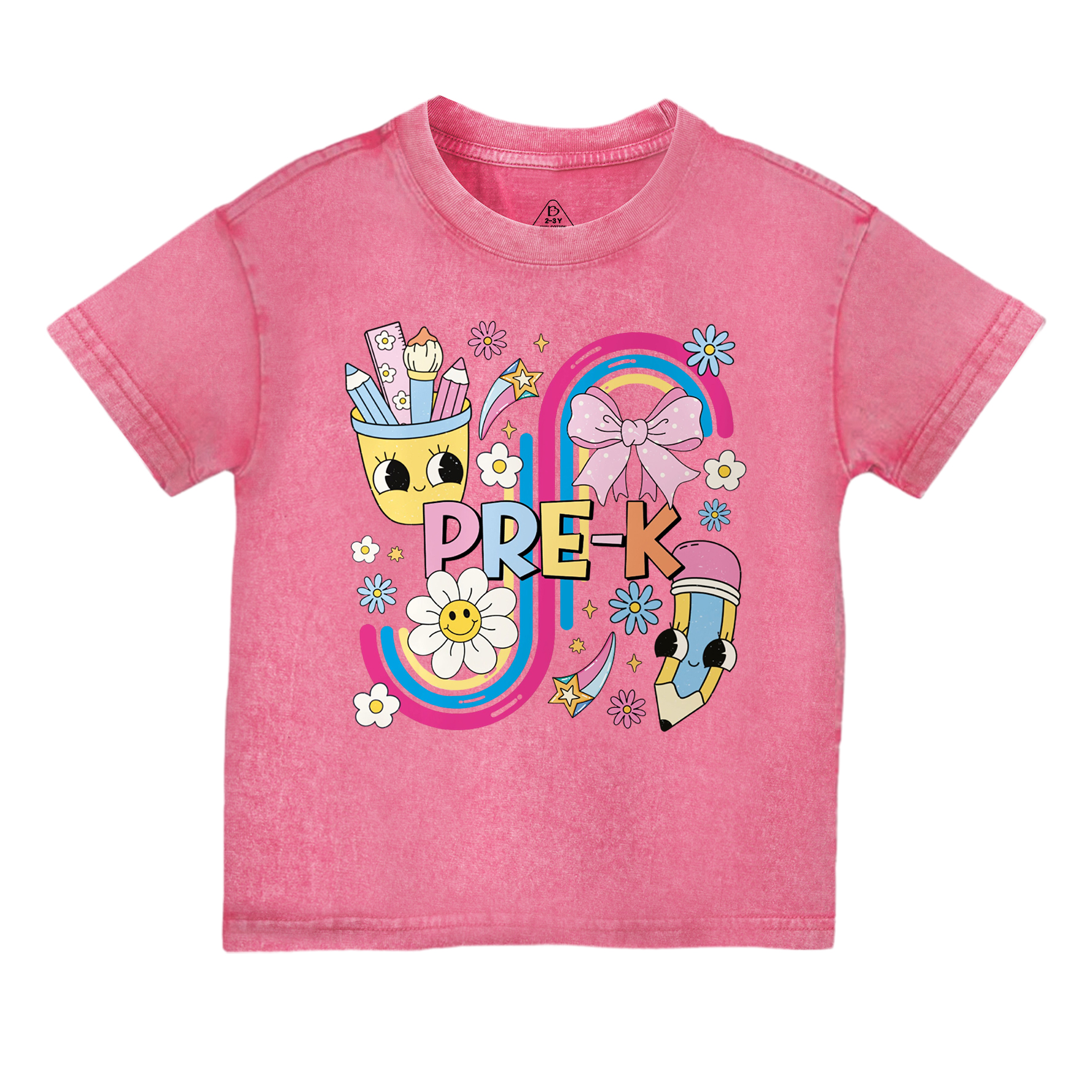Personalized School Days Rainbow Collection Toddler&Kids Washed Tees