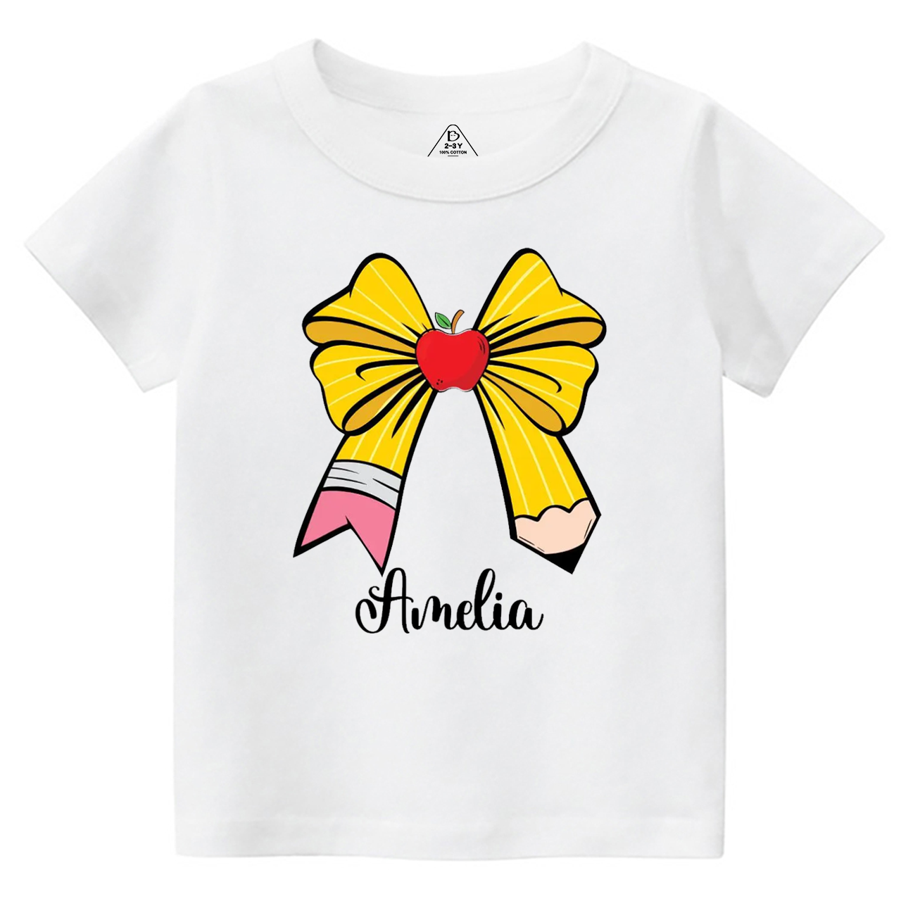 Personalized Bow Name Back To School Toddler&Kid's Tees Beepumpkin 