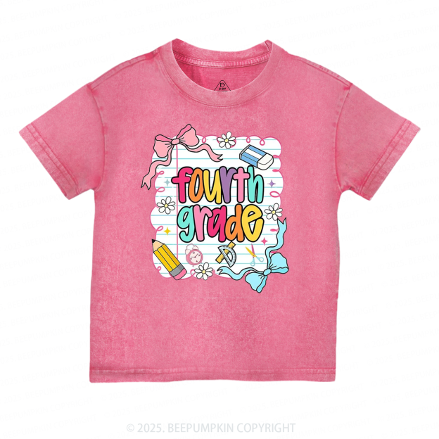 Personalized Back To School Bow Bundle Toddler&Kids Washed Tees
