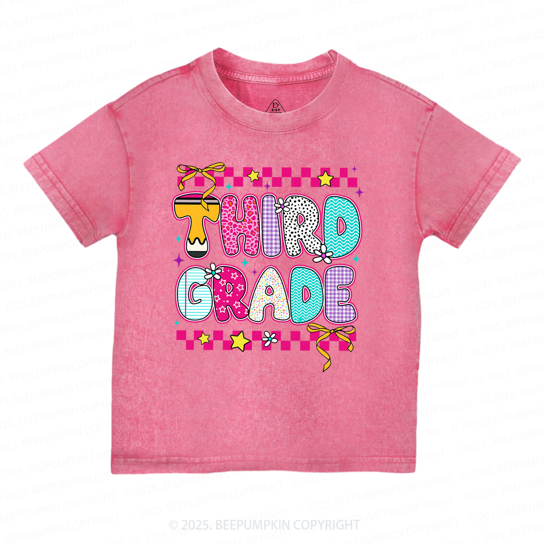 Personalized Back To School Floral Bundle Toddler&Kids Washed Tees