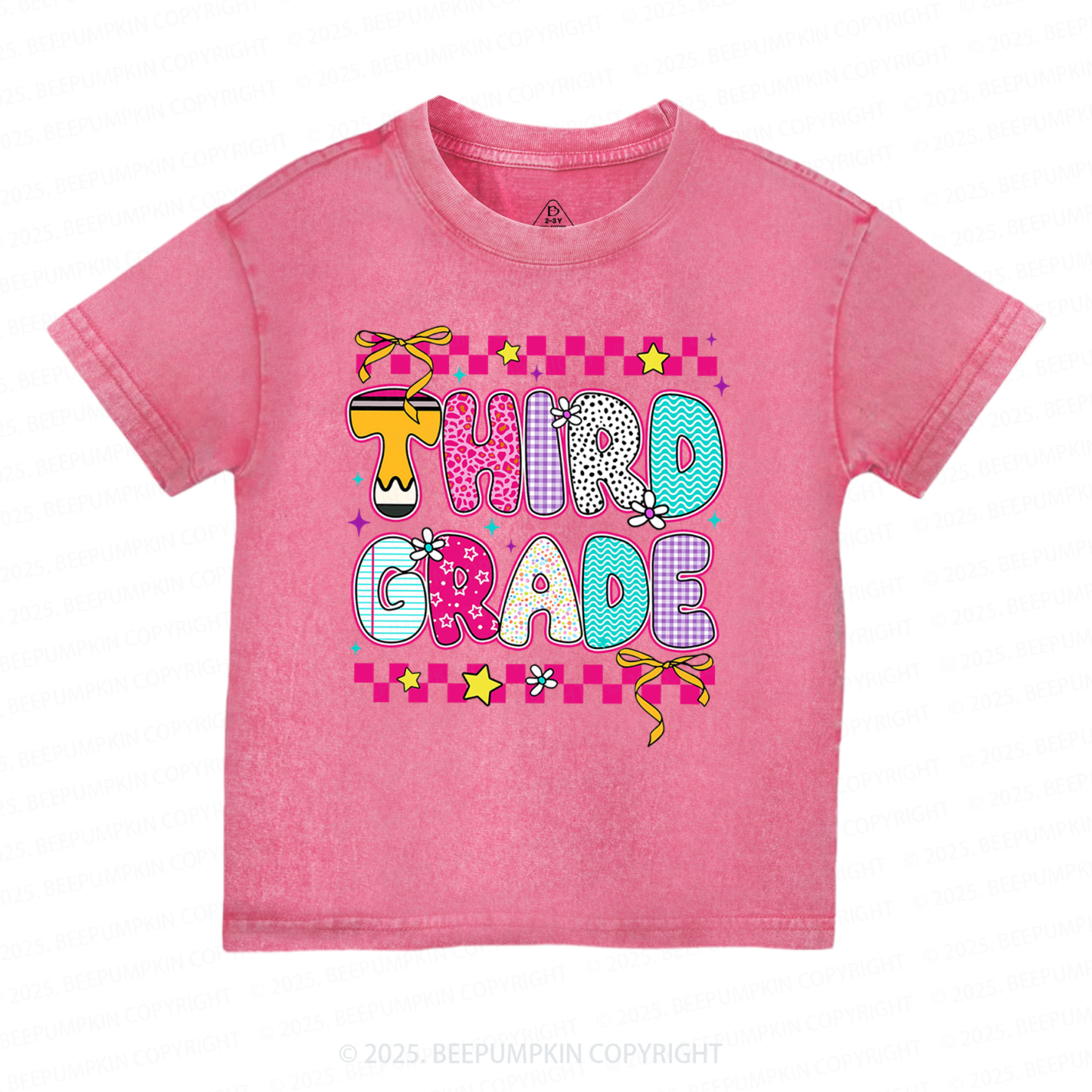 Personalized Back To School Floral Bundle Toddler&Kids Washed Tees