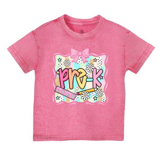 Personalized Color Grade Toddler&Kids Washed Tees