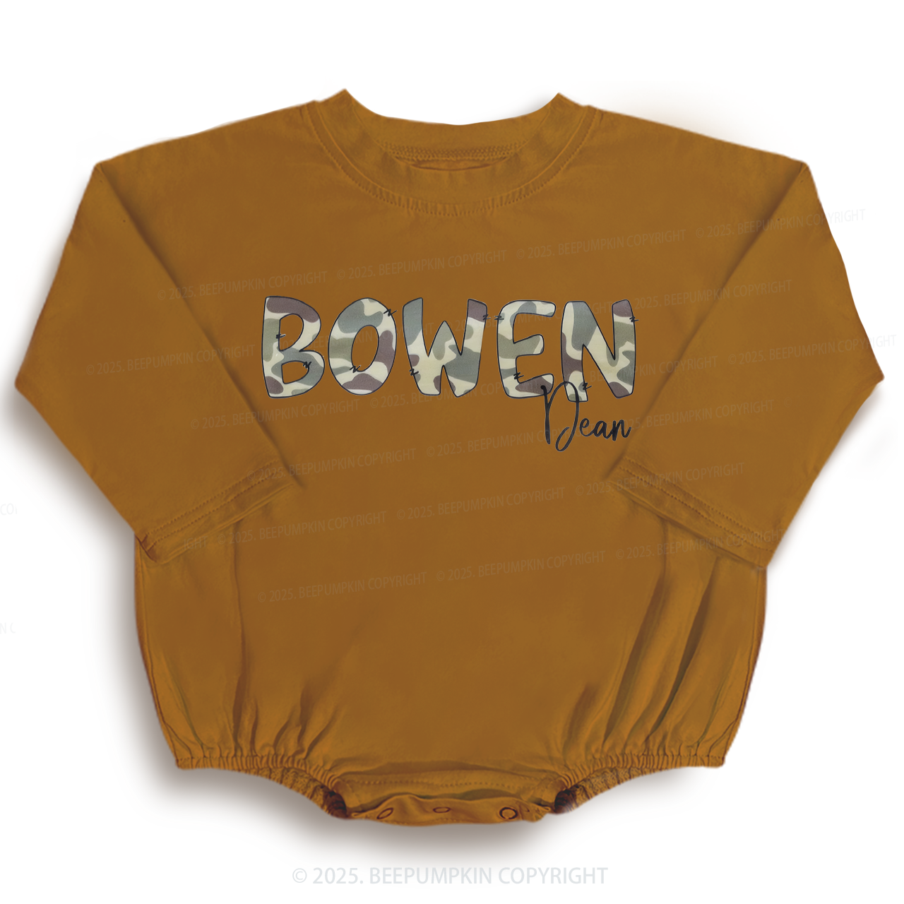 Personalized Duck Camo Name Boy Baby Bubble Romper Beepumpkin