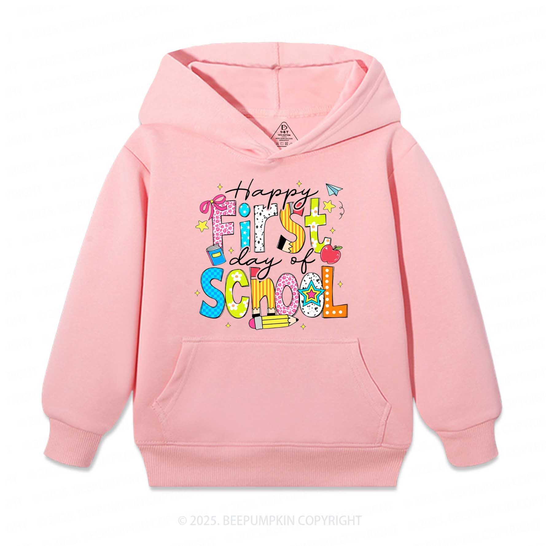 Happy First Day Of School Kid's Hoodies Beepumpkin