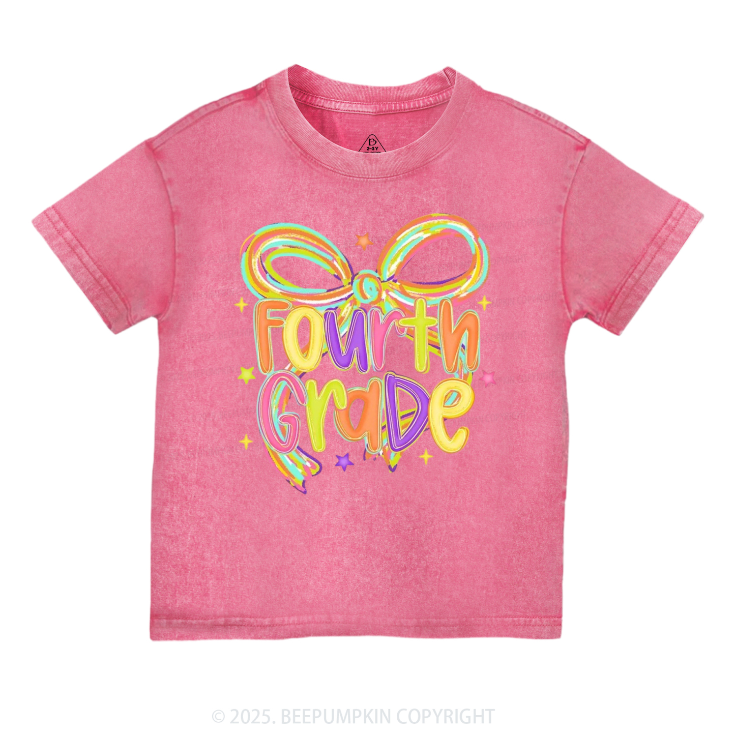 Personalized Girly Bow Sublimation Toddler&Kids Washed Tees