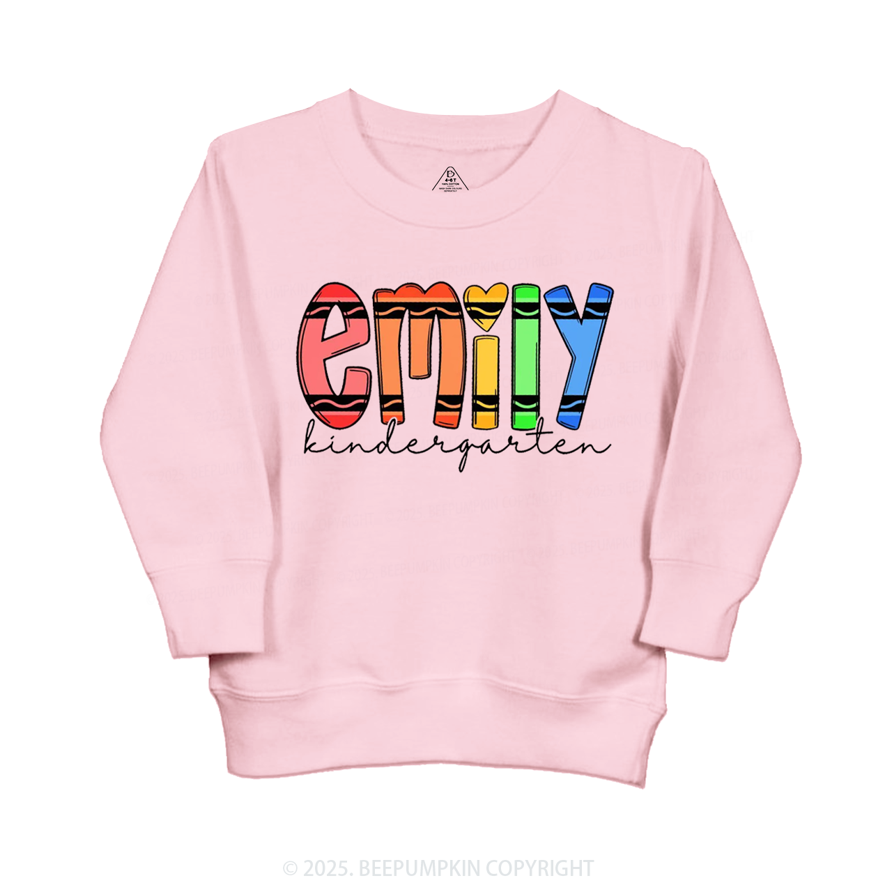 Personalized Colored Crayon Name Kid's Sweatshirt