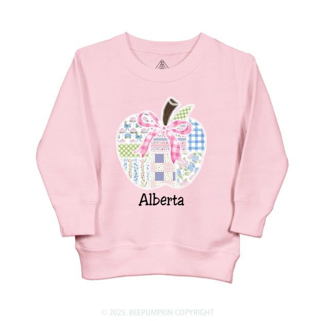 Personalized Lace Apple Name Kid's Sweatshirt