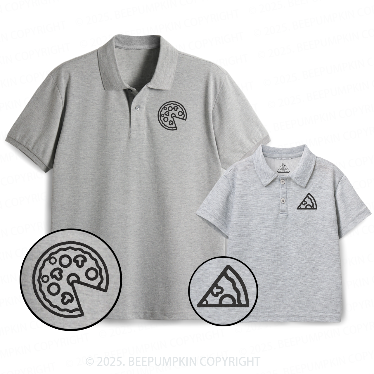 Pizza Dad&Me Matching Polo Shirt Beepumpkin