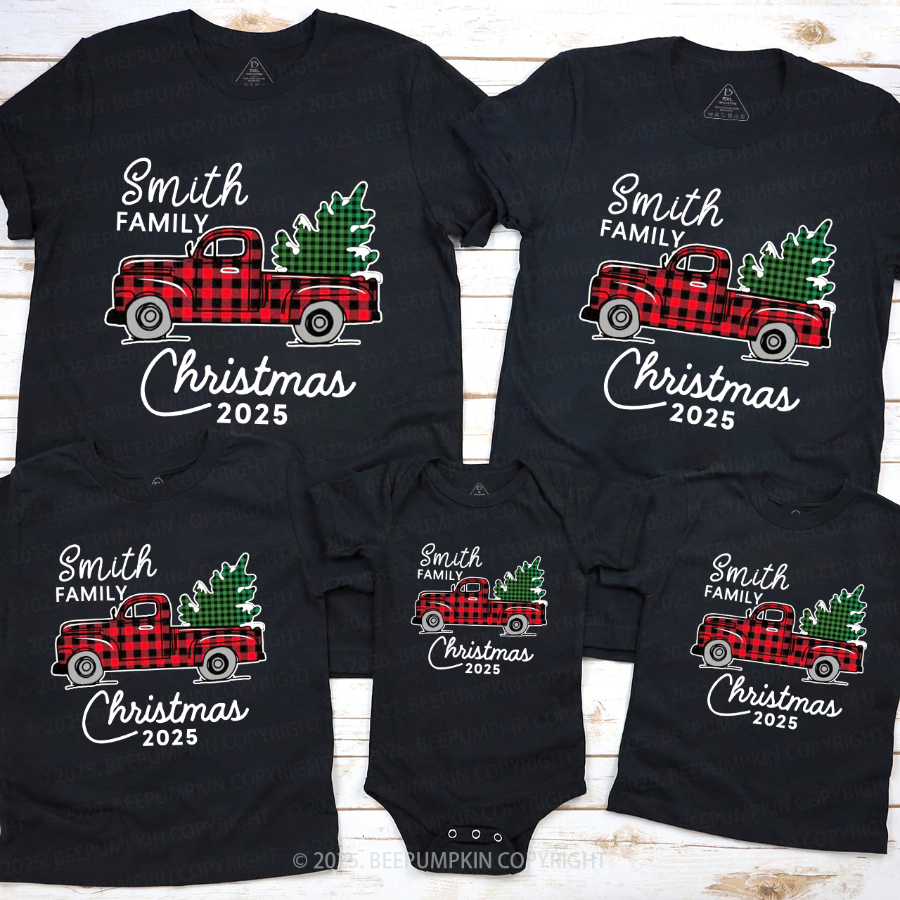 Christmas Truck And Tree 2025 Family Matching Shirt
