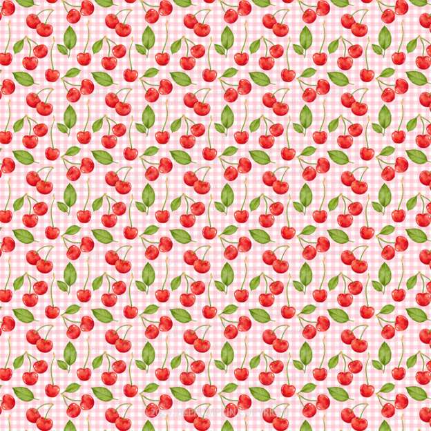 Pink Plaid Cherry Mom&Me Matching All Over Print Dress