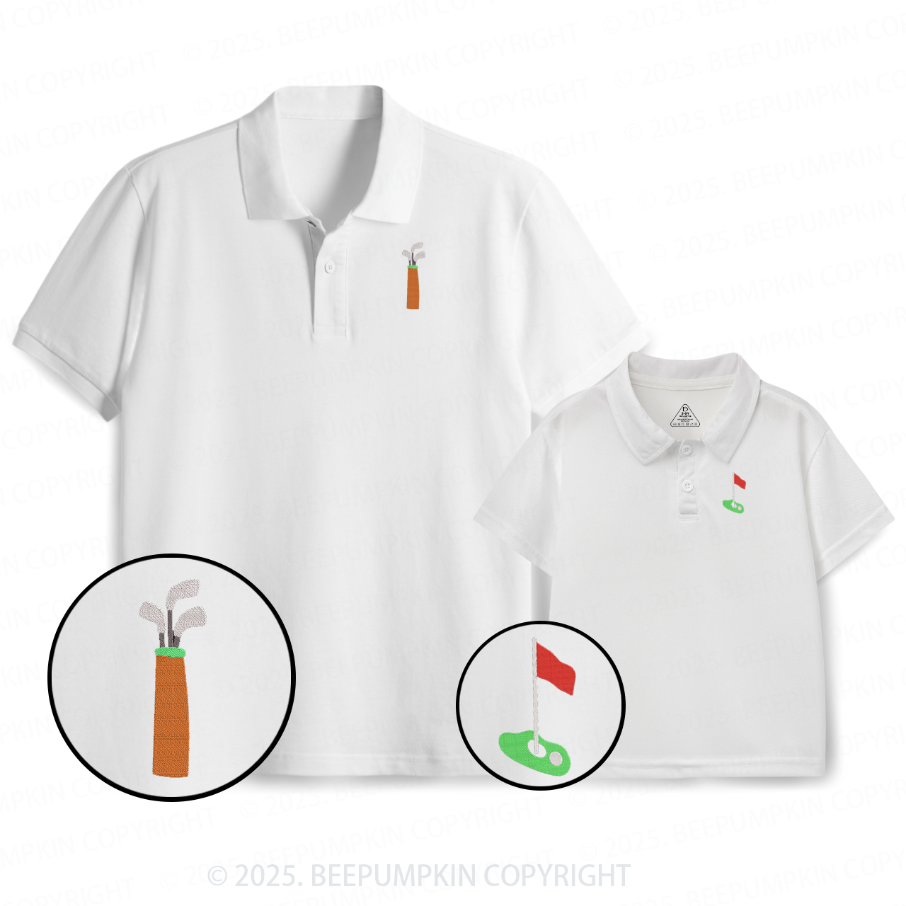 Embroidery Golf Dad&Me Matching Polo Shirt Beepumpkin