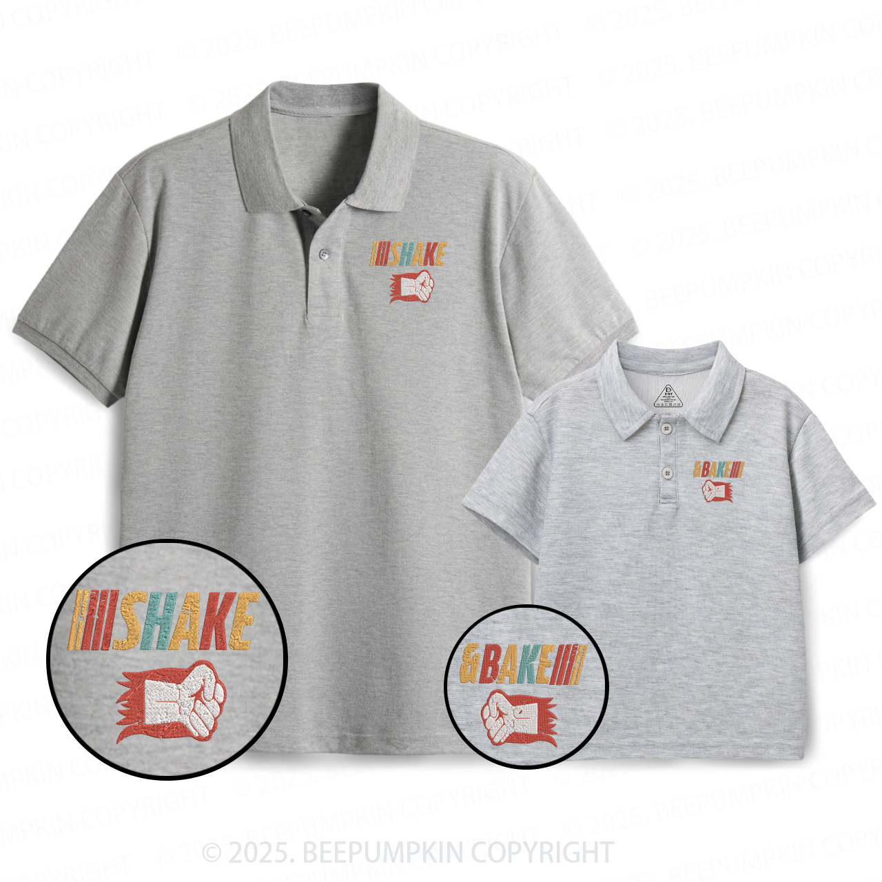Embroidery Shake And Bake Dad&Me Matching Polo Shirt Beepumpkin