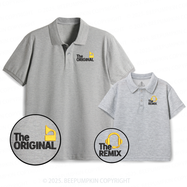 Embroidery The Original & The Remix Dad&Me Matching Polo Shirt Beepumpkin