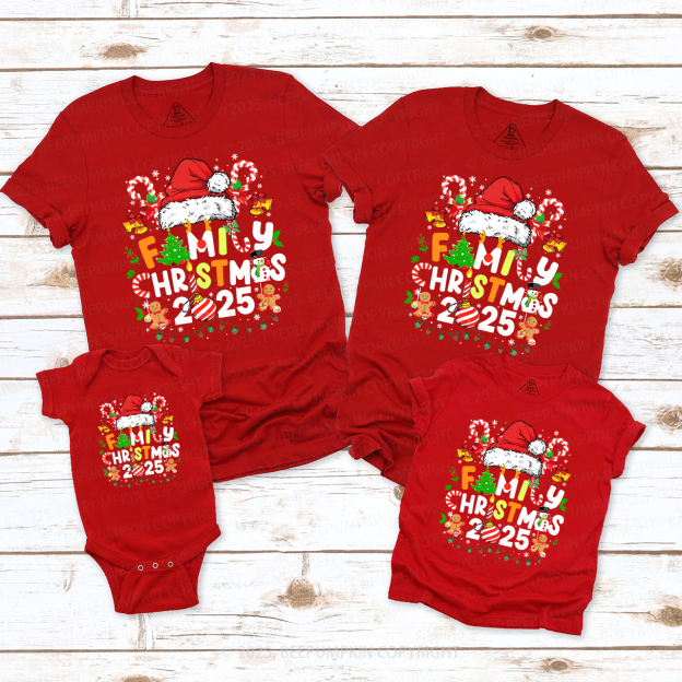 2025 Candy Christmas Family Matching T-Shirts Beepumpkin