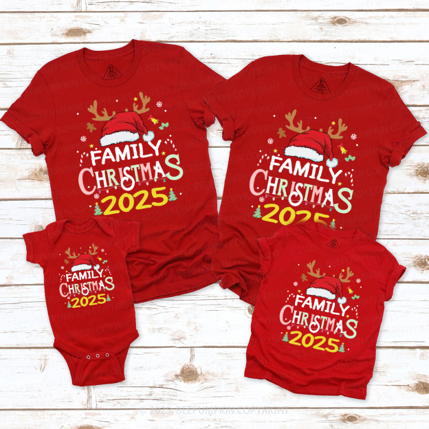 2025 Family Christmas Santa Shirts For Family Members