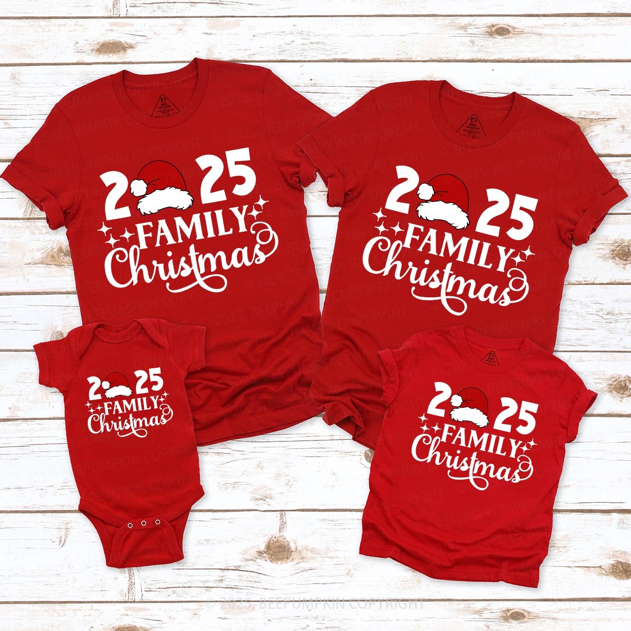 Personalized 2025 Star Christmas Family Matching T-Shirts Beepumpkin