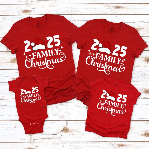 Personalized 2025 Star Christmas Family Matching T-Shirts Beepumpkin