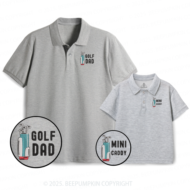 Embroidery Daddy Golfing Dad&Me Matching Polo Shirt Beepumpkin