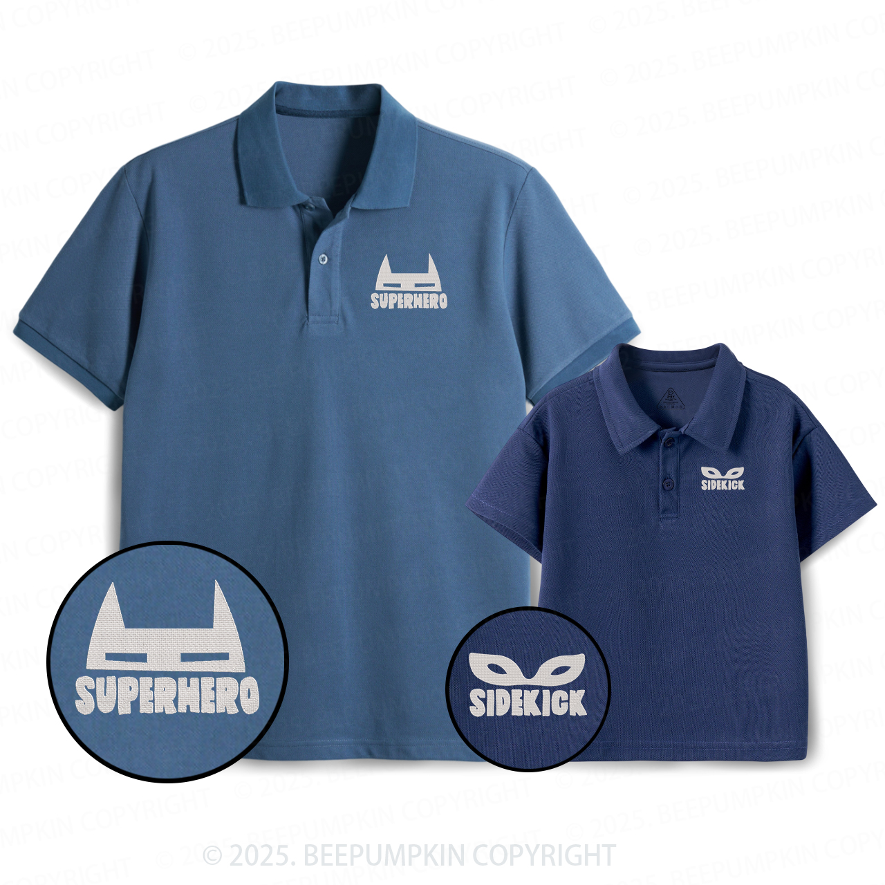 Embroidery Hero Dad&Me Matching Polo Shirt Beepumpkin