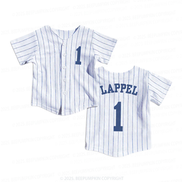 Personalized Pinstripe Jersey Toddler&Kid's Baseball Jersey Beepumpkin