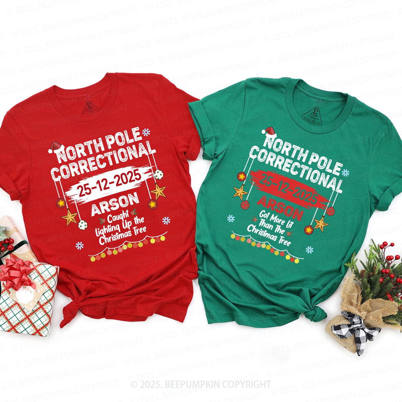 Personalized North Pole Correctional Matching T-Shirts Beepumpkin