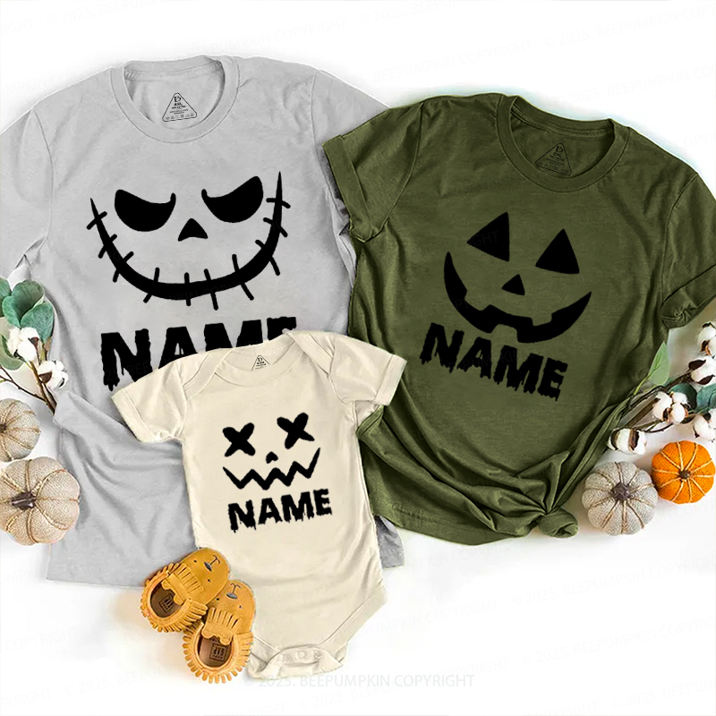 Personalized Ghost Face Name Halloween Family Matching Shirts